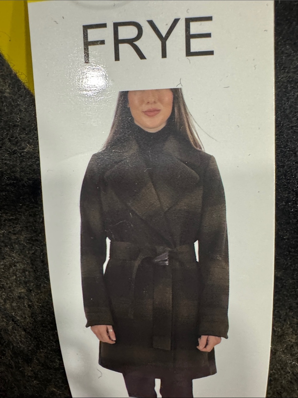 FRYE Black Wrap Trench Coat with Self-Tie Belt